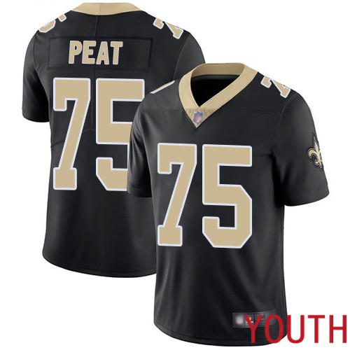 New Orleans Saints Limited Black Youth Andrus Peat Home Jersey NFL Football 75 Vapor Untouchable Jersey